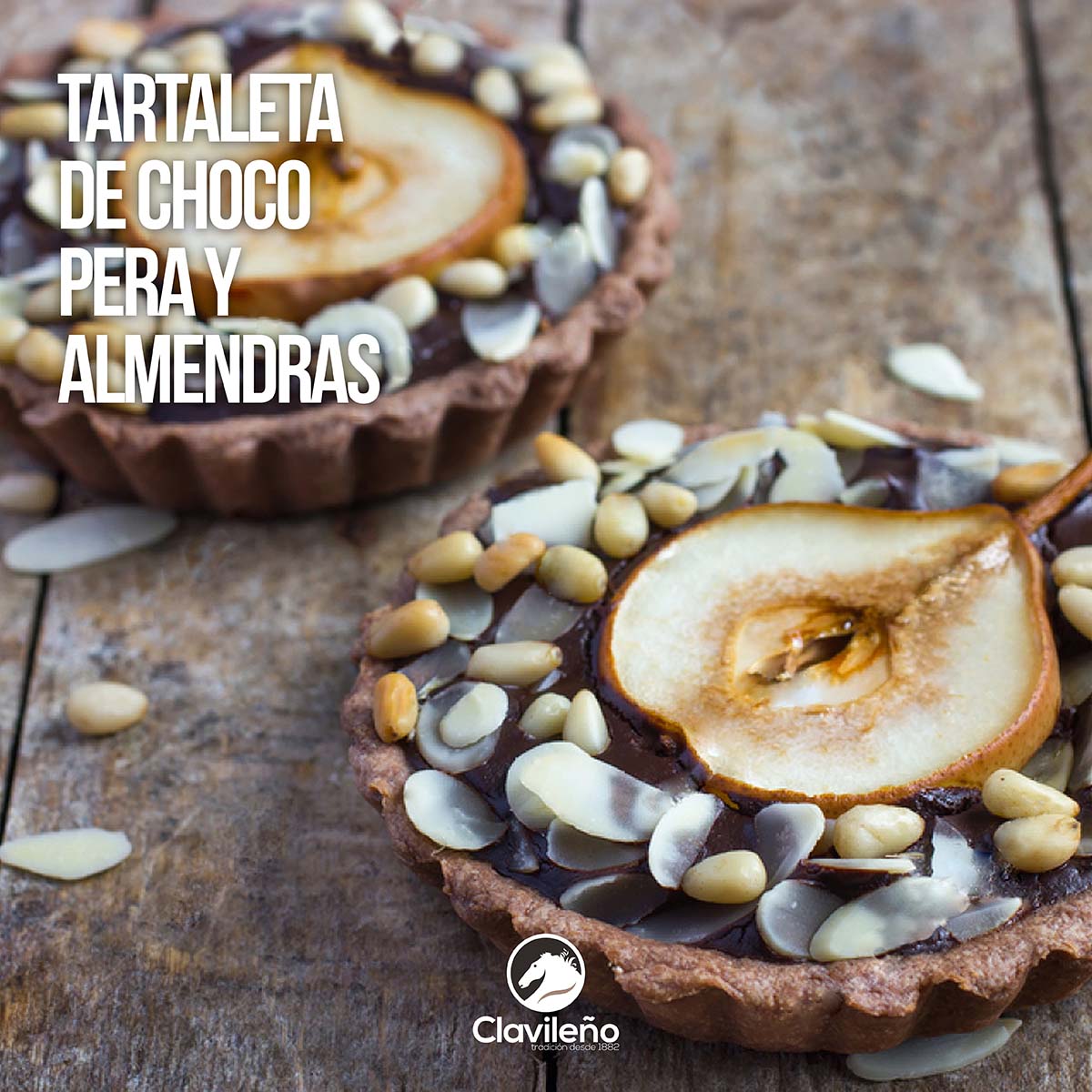 tartaleta chocolate clavileño almendras peras