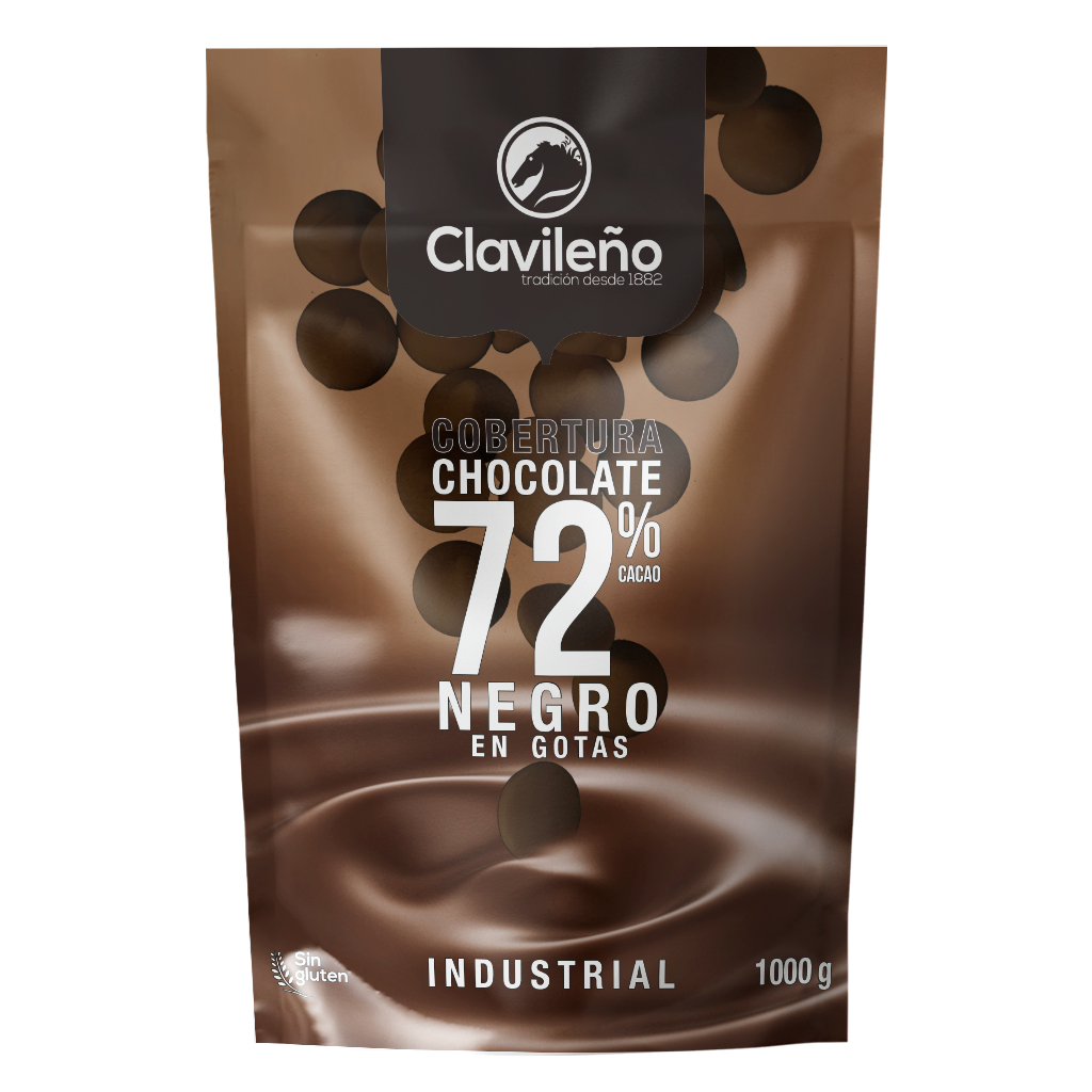Cobertura de chocolate puro 72% bolsa 1kg